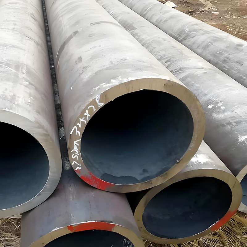Close-up of Large Diameter Alloy Steel Pipe showing seamless steel structure